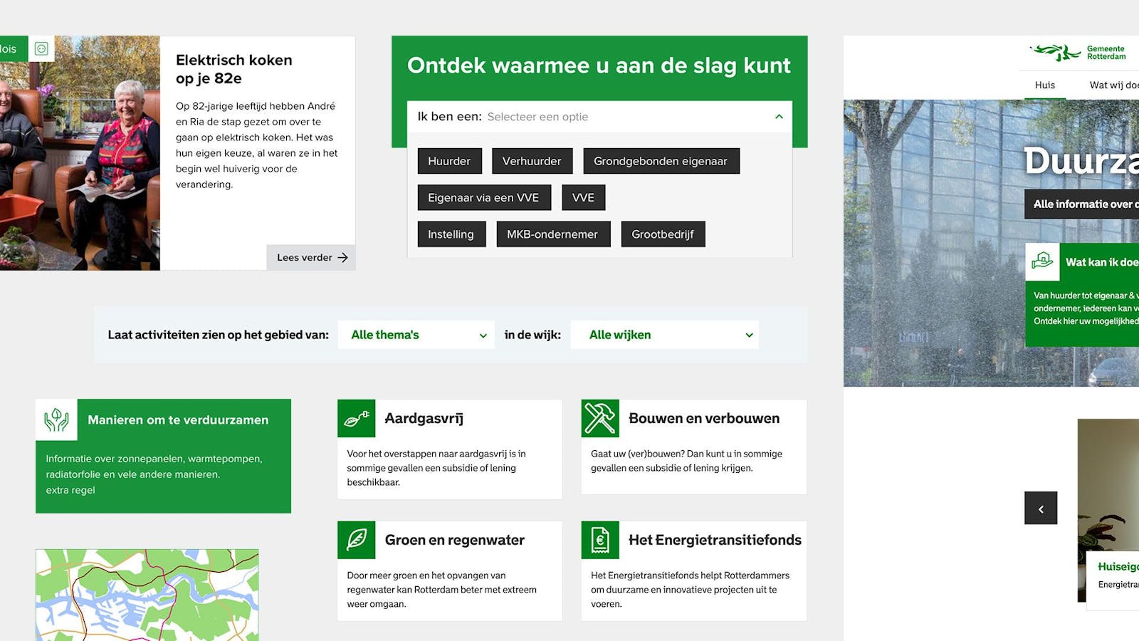 Website elementen van de Gemeente Rotterdam.
