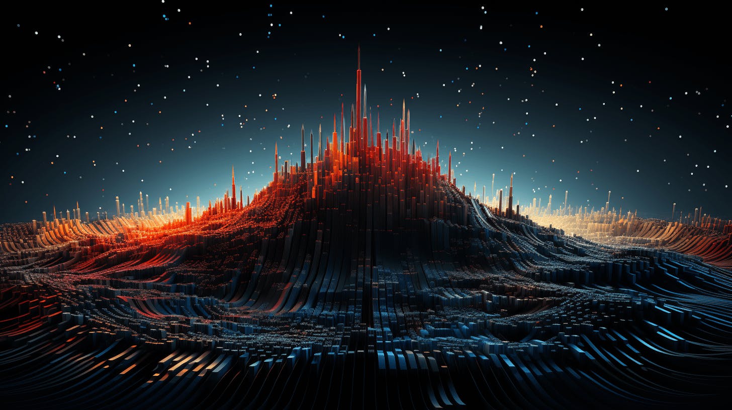 Illustration, mountain of data